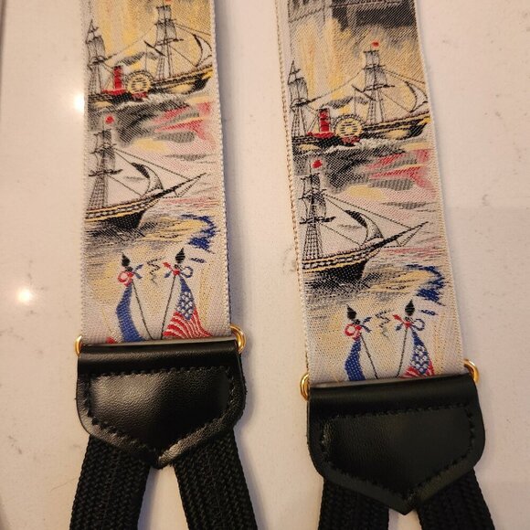 Trafalgar Calvin Curtis Design Lady Liberty Suspenders - Picture 2 of 6